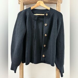Banana Republic Black Cardigan with Wooden Buttons
